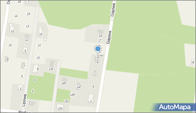 Kuriany, Gajowa, 11, mapa Kuriany