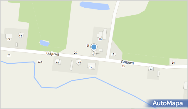 Łąck, Gajowa, 14, mapa Łąck