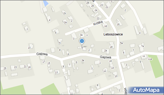 Leboszowice, Gajowa, 4, mapa Leboszowice