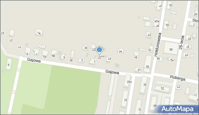 Lędziny, Gajowa, 1C, mapa Lędziny