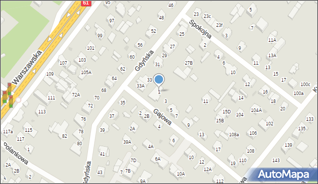 Legionowo, Gajowa, 1, mapa Legionowo