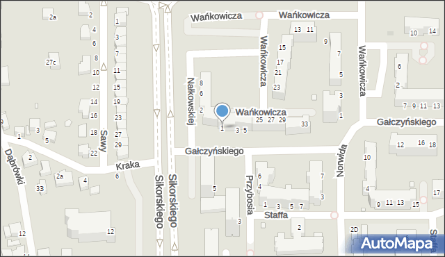 Legnica, Gałczyńskiego Konstantego Ildefonsa, 1, mapa Legnicy