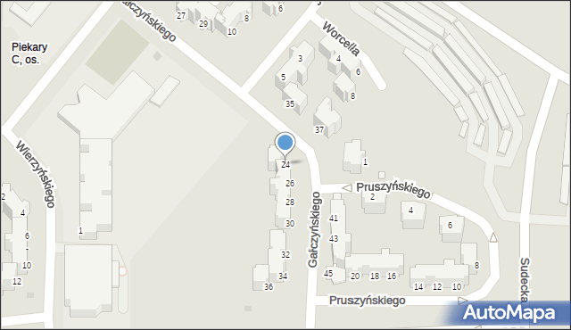 Legnica, Gałczyńskiego Konstantego Ildefonsa, 24, mapa Legnicy