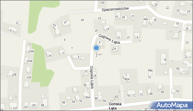 Libertów, Gajowa Łąka, 2, mapa Libertów