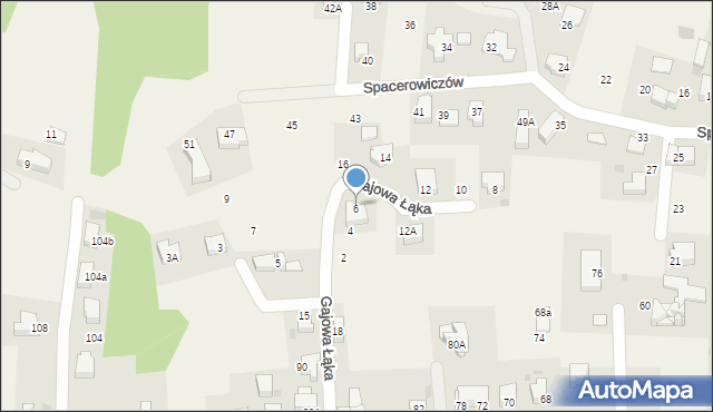 Libertów, Gajowa Łąka, 6, mapa Libertów