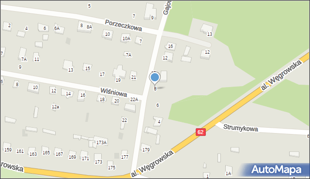 Łochów, Gajowa, 8, mapa Łochów