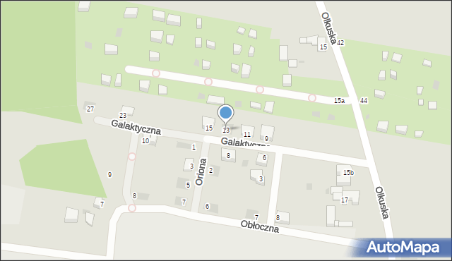 Łódź, Galaktyczna, 13, mapa Łodzi