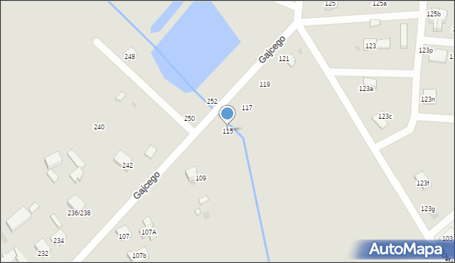 Łódź, Gajcego Tadeusza, 115, mapa Łodzi