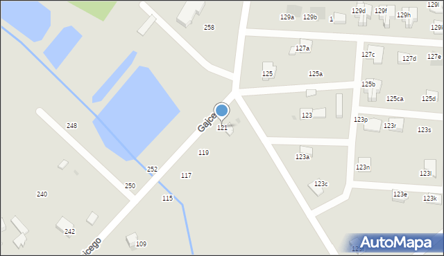 Łódź, Gajcego Tadeusza, 121, mapa Łodzi