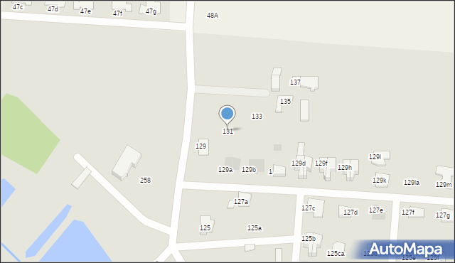 Łódź, Gajcego Tadeusza, 131, mapa Łodzi
