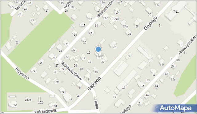 Łódź, Gajcego Tadeusza, 18, mapa Łodzi