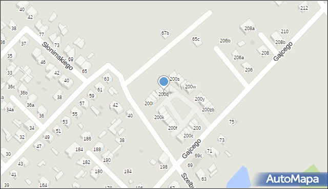 Łódź, Gajcego Tadeusza, 200q, mapa Łodzi