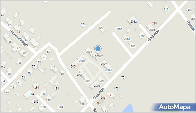 Łódź, Gajcego Tadeusza, 200w, mapa Łodzi