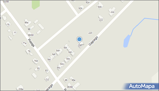 Łódź, Gajcego Tadeusza, 218, mapa Łodzi