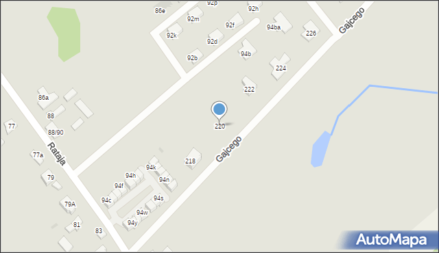 Łódź, Gajcego Tadeusza, 220, mapa Łodzi