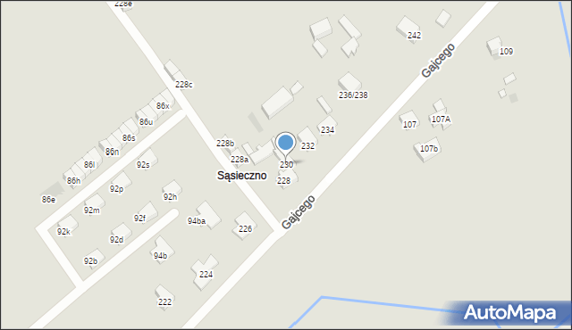 Łódź, Gajcego Tadeusza, 230, mapa Łodzi