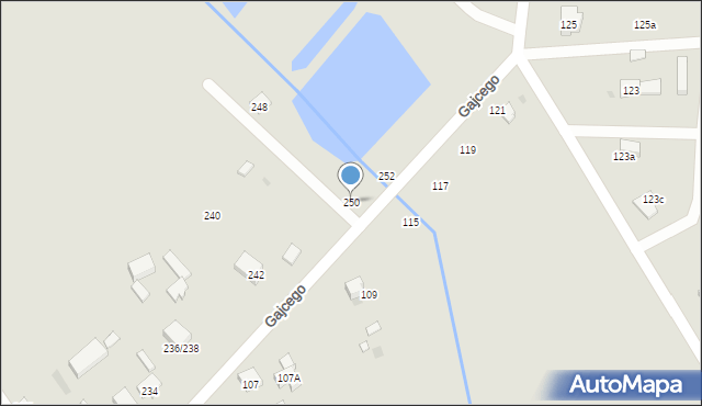 Łódź, Gajcego Tadeusza, 250, mapa Łodzi