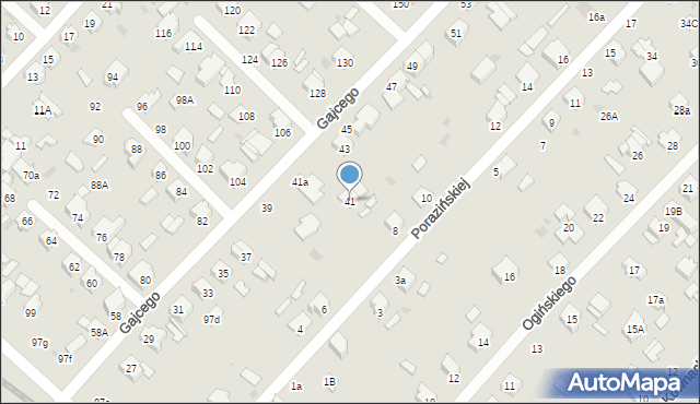 Łódź, Gajcego Tadeusza, 41, mapa Łodzi