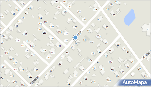 Łódź, Gajcego Tadeusza, 59, mapa Łodzi