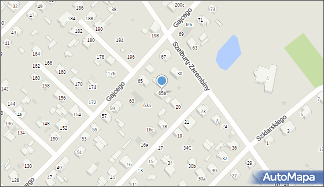 Łódź, Gajcego Tadeusza, 65a, mapa Łodzi