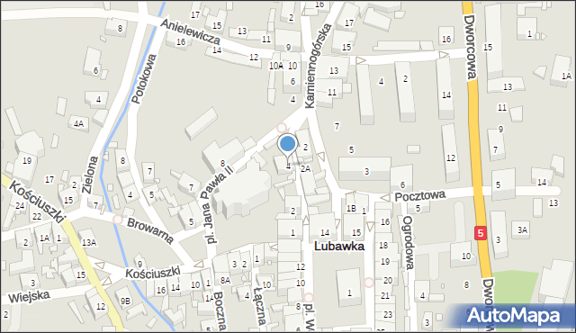 Lubawka, Garbarska, 4, mapa Lubawka
