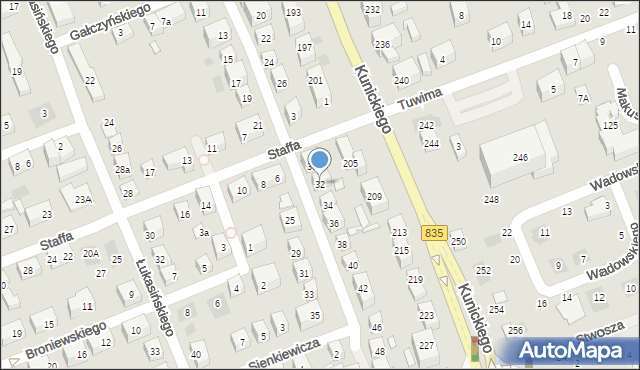 Lublin, Gałczyńskiego Konstantego Ildefonsa, 32, mapa Lublina