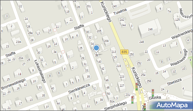 Lublin, Gałczyńskiego Konstantego Ildefonsa, 38, mapa Lublina