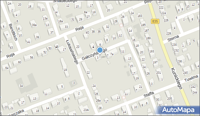 Lublin, Gałczyńskiego Konstantego Ildefonsa, 5, mapa Lublina