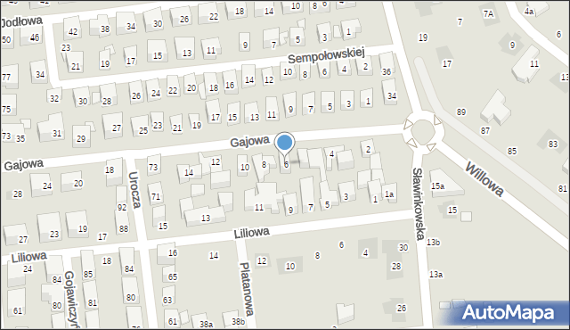 Lublin, Gajowa, 6, mapa Lublina