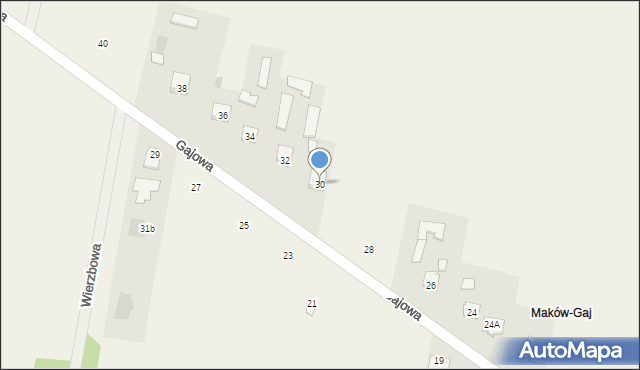 Maków, Gajowa, 30, mapa Maków