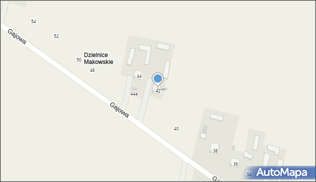 Maków, Gajowa, 42, mapa Maków