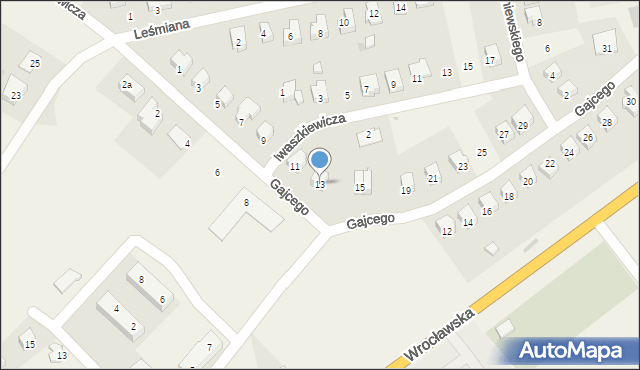 Marcinowice, Gajcego Tadeusza, 13, mapa Marcinowice