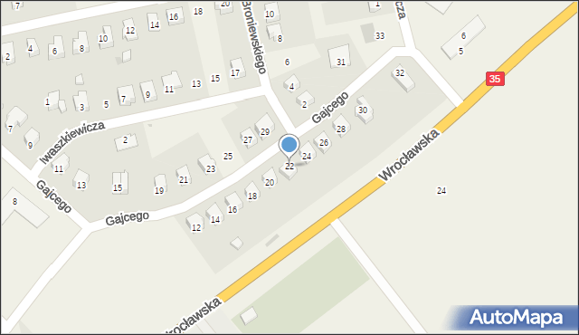 Marcinowice, Gajcego Tadeusza, 22, mapa Marcinowice