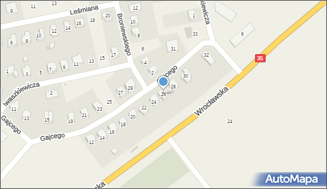 Marcinowice, Gajcego Tadeusza, 26, mapa Marcinowice