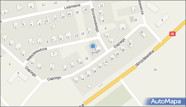Marcinowice, Gajcego Tadeusza, 27, mapa Marcinowice