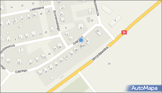 Marcinowice, Gajcego Tadeusza, 28, mapa Marcinowice