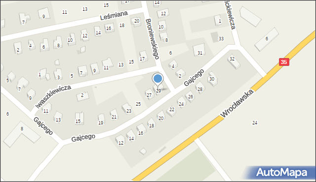 Marcinowice, Gajcego Tadeusza, 29, mapa Marcinowice