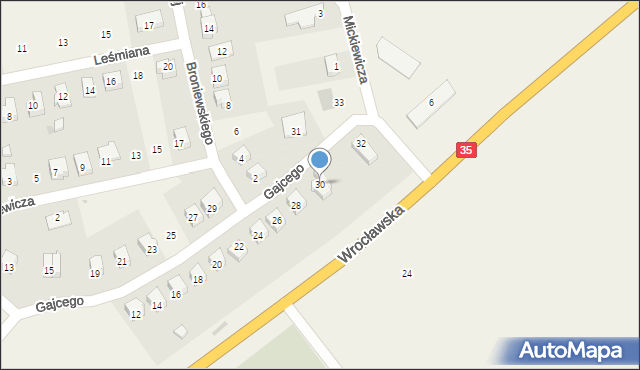 Marcinowice, Gajcego Tadeusza, 30, mapa Marcinowice