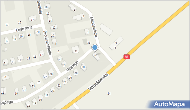 Marcinowice, Gajcego Tadeusza, 32, mapa Marcinowice