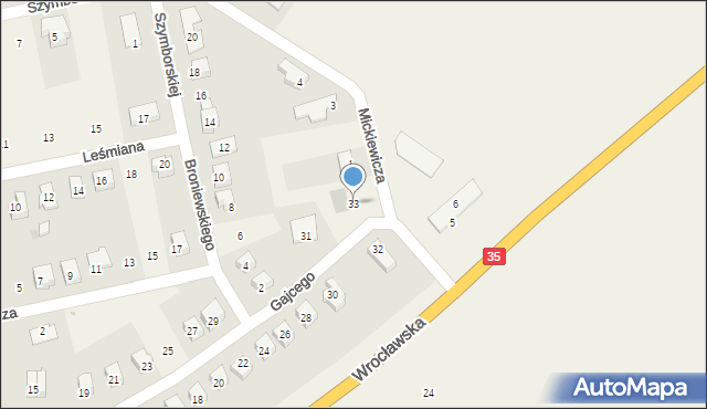 Marcinowice, Gajcego Tadeusza, 33, mapa Marcinowice
