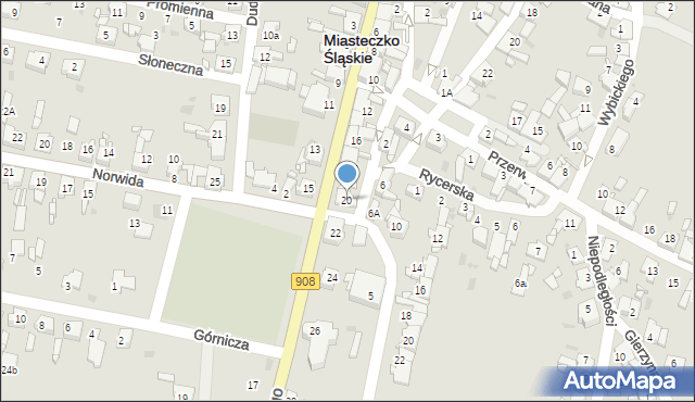 Miasteczko Śląskie, Gałczyńskiego Konstantego Ildefonsa, 20, mapa Miasteczko Śląskie