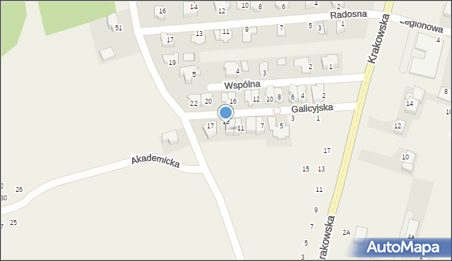 Michałowice, Galicyjska, 15, mapa Michałowice