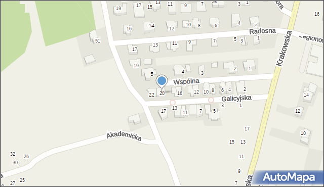 Michałowice, Galicyjska, 20, mapa Michałowice