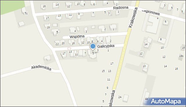 Michałowice, Galicyjska, 5, mapa Michałowice