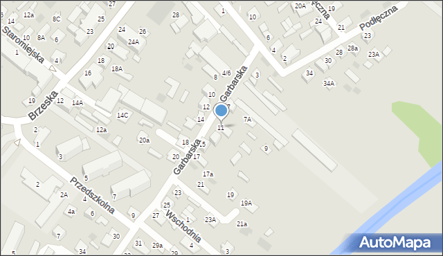 Międzyrzec Podlaski, Garbarska, 11, mapa Międzyrzec Podlaski