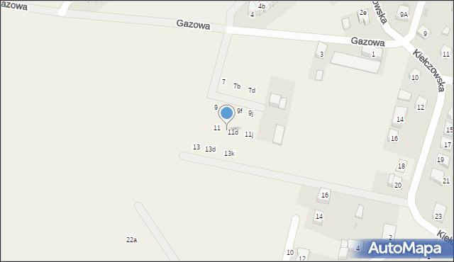 Mirków, Gazowa, 11b, mapa Mirków