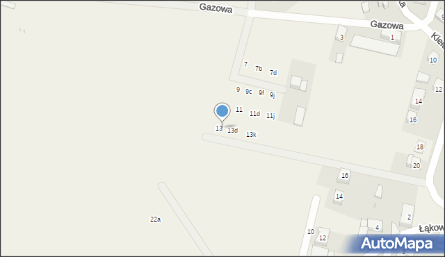 Mirków, Gazowa, 13a, mapa Mirków