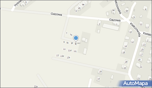 Mirków, Gazowa, 9j, mapa Mirków