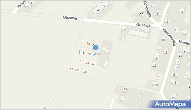Mirków, Gazowa, 9k, mapa Mirków