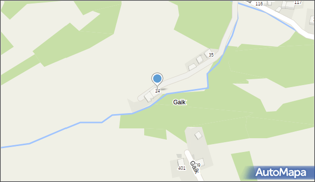 Mników, Gaik, 1, mapa Mników